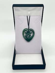All Pounamu: Small Triple Koru Heart Pounamu Necklace