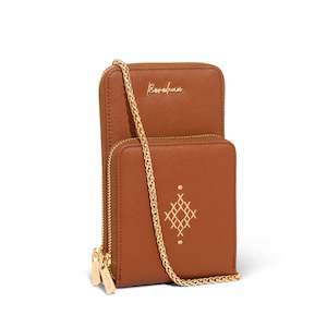 Brown Rerehua Puawai Phone Bag