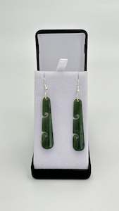 Pounamu Earrings: Roimata Koru Pounamu Earrings