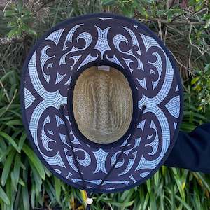 Straw Hat with Maori Designs