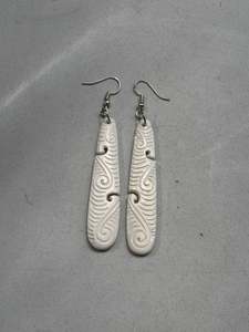 All Bone: Roimata Bone Earrings 60mm x 20mm