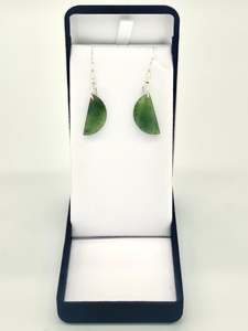 Pounamu Earrings: Half circle Pounamu Earrings