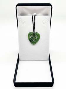 All Pounamu: Small Quad Koru Heart Pounamu Necklace