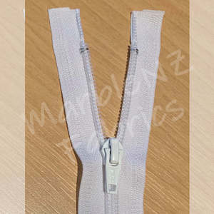 Zips: Size 3 - White (Moulded Plastic) Open ended Zipper