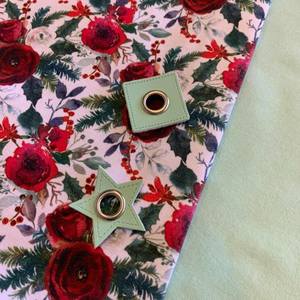 35mm Star PU Leather sew on Eyelet - Mint