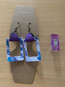Marble Makes: Vinyl Drop Earrings - Rectangle