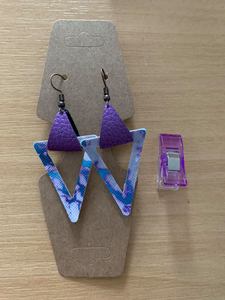 Vinyl Drop Earrings - Triangle