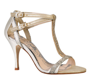 Products: Carmen Ivory Glitter T-Bar Wedding Sandal margaretwraybridal