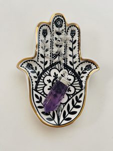 Amethyst Crystal Pendant - Marigold and Amber