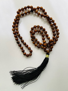 MALA BEADS Tibetan Agate - Marigold and Amber