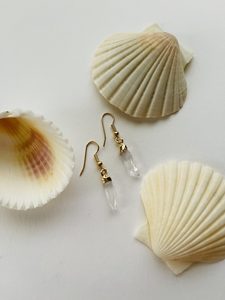 Clear Quartz Crystal Earrings - Marigold and Amber