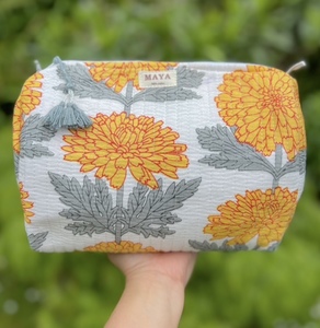 Products: Cotton Purse, Marigold White - Marigold and Amber