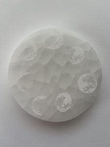 Products: Selenite Charging Plate/ Moon Phases - Marigold and Amber