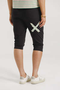 Homelee 3/4 Apartment Pants - Black with Candy Apple X