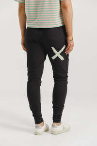 Homelee Apartment Pants - Black with Candy Apple X