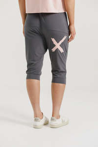 Home Lee: Homelee 3/4 Apartment Pants - Graphite with Blossom X