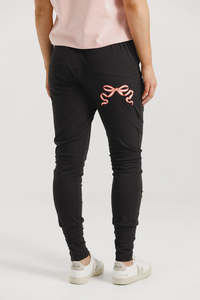 Homelee Apartment Pants - Black with Blossom Berry Bow