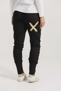 Home Lee: Homelee Alpine Apartment Pants - Black with Gold X