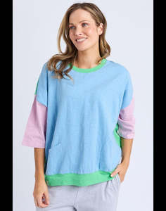 Elm: Elm Mazie Colour Block Sweat - Dusk Blu/Pnk/Spgr