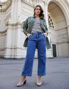 Elm: Elm Izzy Wide Leg Jean-  Dark Blue Wash