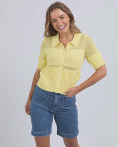Foxwood: Foxwood Trevi Knit Top - Lemon