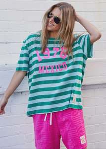 Hammill: Hammill & Co Mexico 1976 Retro Tee - Green Stripe