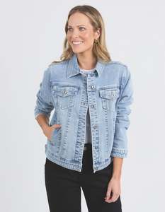 Jackets Jumpers Coats Vests: Elm Becca Denim Jacket - Light Blue Wash