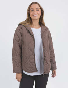Jackets Jumpers Coats Vests: Foxwood Mellow Quilted Jacket - Chocolate Quartz