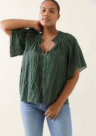 Isle Of Mine: Isle of Mine Esther Shirred Top - Myrtle