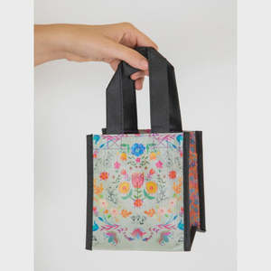 Artisanal Natural Life: Artisanal Happy Bag - Grey Floral Small