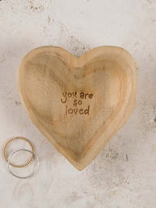Artisanal Wooden Heat Trinket Jewellry Dish