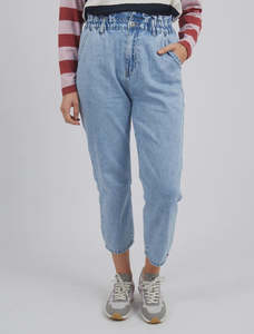 Jeans: Elm Evie Elastic Waist Jean Blue Wash