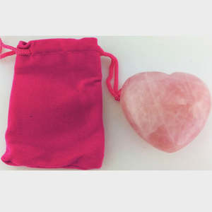 Carolina Rose Quartz Hearts with Pouch