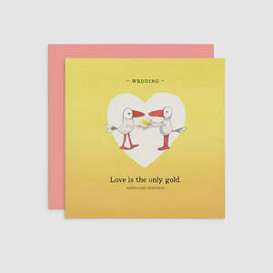Greeting Cards: Twigseeds Card Wedding - Love is the only gold.