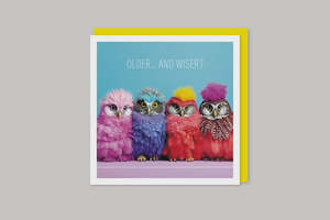 Greeting Cards: Image Gallery Coola Coola Card - Owls Older...and Wiser