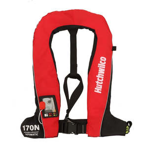 Safety: Hutchwilco Classic 170N Automatic Water Activated Inflatable Life Jacket Red