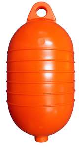 Fenders Accessories: Mooring Buoy Air Filled Oblong 5 1/2” 6 Rib Red