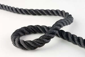 3 Strand Hawser Laid Polyester Rope Black