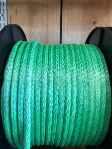 Sailing Equipment: Dyneema Core Single Braid Winch Rope PU Green 10mm