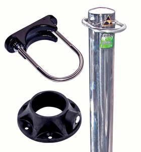 Heavy Duty Stainless Steel Ski Pole - 1.2m Kit With U Bracket & Base