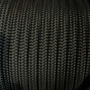 Sailing Ropes Lines: Double Braided Rope - 14mm Polyester (PES) Black 4200kg