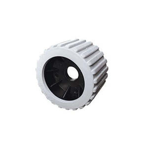 Trailer Rollers Snubbers: Formula Wobble Roller Wheel 26mm Grey Tyre on Black