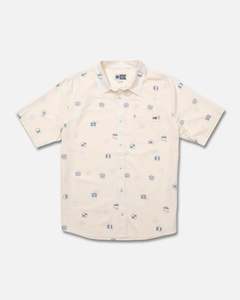 Clothing Apparel: Salty Crew Session Short Sleeve Button Up Shirt - Off White