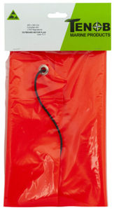 Outboard Motor Flag, Fluro Orange - 400 x 300mm with Bungee Loop