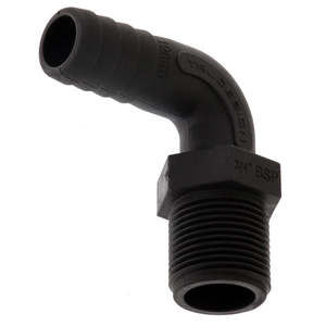 Plumbing: TruDesign 90° Hose Tail – Long Thread Male BSP Composite Elbow