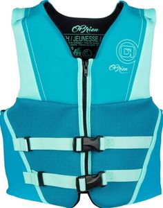 O'Brien Youth Traditional Neoprene Hinge Vest Aqua