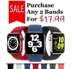 For Apple Watch Purchase 2 @ Discounted Price | Braided Nylon Fabric Solo Loop Straps Bands