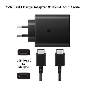For Samsung 25W USB Type C Fast Charger + USB-C To C Charging Cable Cord Set