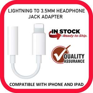 For iPhone & iPad Lightning To 3.5mm Headphone Audio Jack Adapter Connector