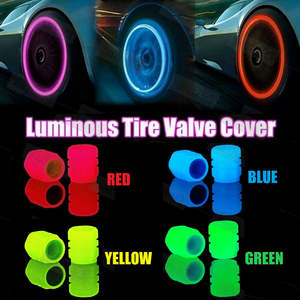 Vehicle Accessories: Luminous Fluorescent Glow Car Tyre Tire Valve Stem Cover Caps